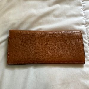 Nordstrom Brown Faux Leather Slim Bifold Wallet